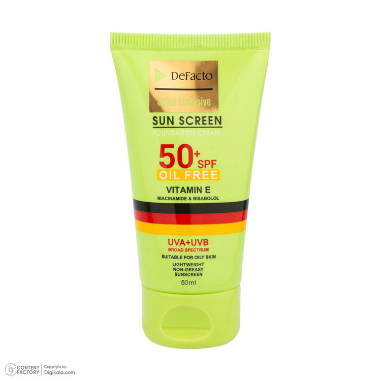 کرم ضد آفتاب رنگی صورت دیفکتو SPF 50 مدل 01 مناسب برای پوست های چرب حجم 50 میلیلیتر