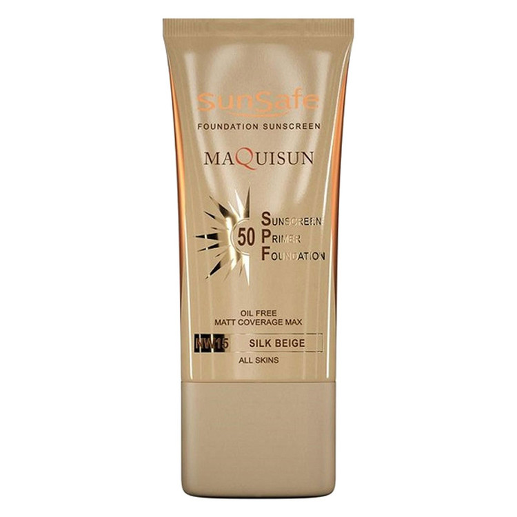 کرم ضد آفتاب رنگی سانسیف، 50 SPF، مدل MAQUISUN NW15، مناسب انواع پوست تنالیته با متوسط و حجم 40 میلیلیتر، محافظتکننده در برابر اشعههای UVA و UVB، بدون عطر، محافظتکننده پوست در برابر مواد آلرژیزا، دارای فرمولاسیون بدون چربی، با ماندگاری 2 ساعته