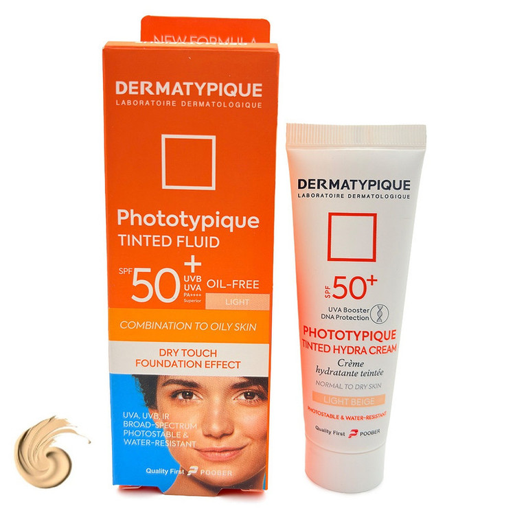 کرم ضد آفتاب رنگی درماتیپیک SPF 50 مدل Phototypique محافظ UVA ،UVB مناسب برای پوست چرب و مختلط حجم 50 میلیلیتر