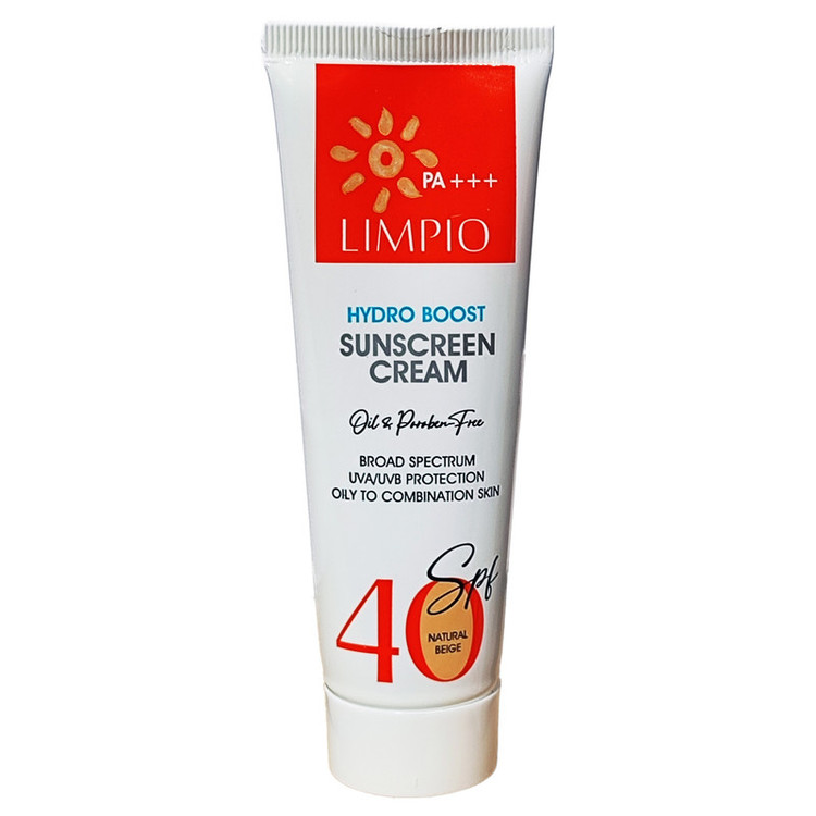 کرم ضد آفتاب بدون رنگ لیمپیو مدل SPF40 محافظ UVA ،UVB و PA+++، ضد لک و حساسیت، تنظیم ترشح چربی پوست، مناسب پوست چرب و مختلط حجم 50 میلیلیتر