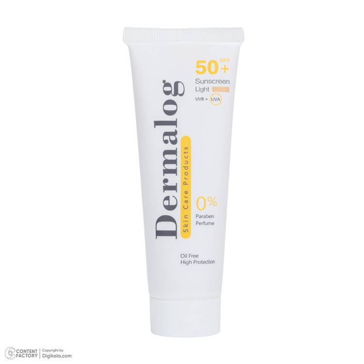کرم ضد آفتاب رنگی صورت درمالوگ SPF 50 مدل 02 محافظ در برابر اشعه UVA مناسب برای پوست مختلط و چرب حجم 50 میلیلیتر