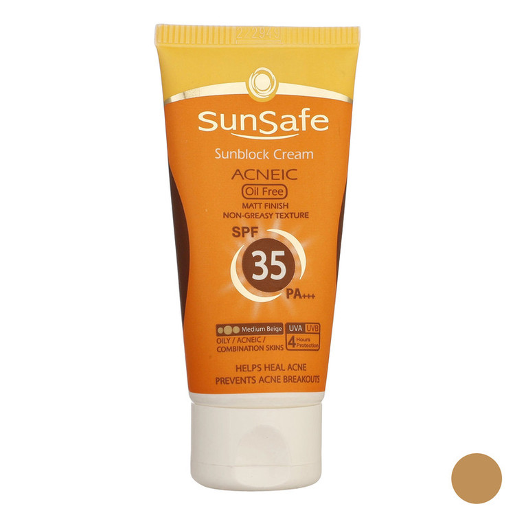 کرم ضد آفتاب رنگی سان سیف SPF 35 مدل 01 مناسب برای پوست چرب وزن 50 گرم