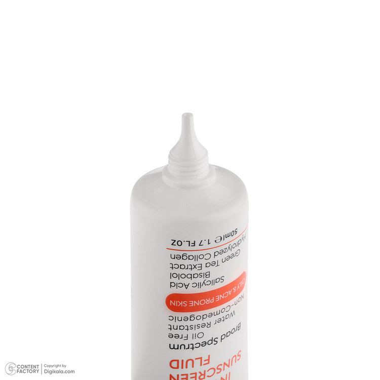 فلوئید ضد آفتاب بدون رنگ صورت بردون spf50 مدل Broad Spectrum محافظ UVA،UVB مناسب پوستهای چرب و آکنهدار حجم 50 میلی لیتر