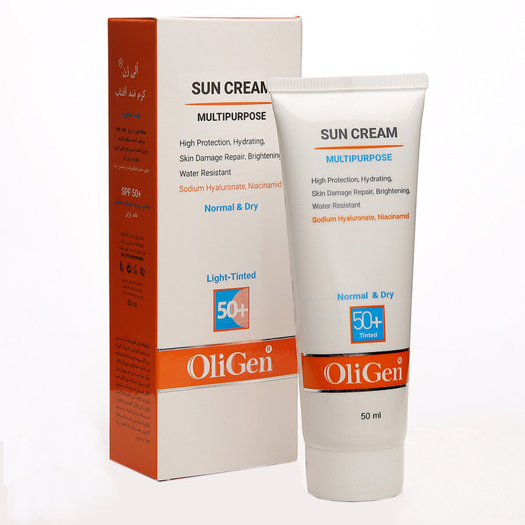 کرم ضد آفتاب رنگی الی ژن SPF 50 مدل L_T_D مناسب پوستهای معمولی و خشک حجم 50 میلیلیتر