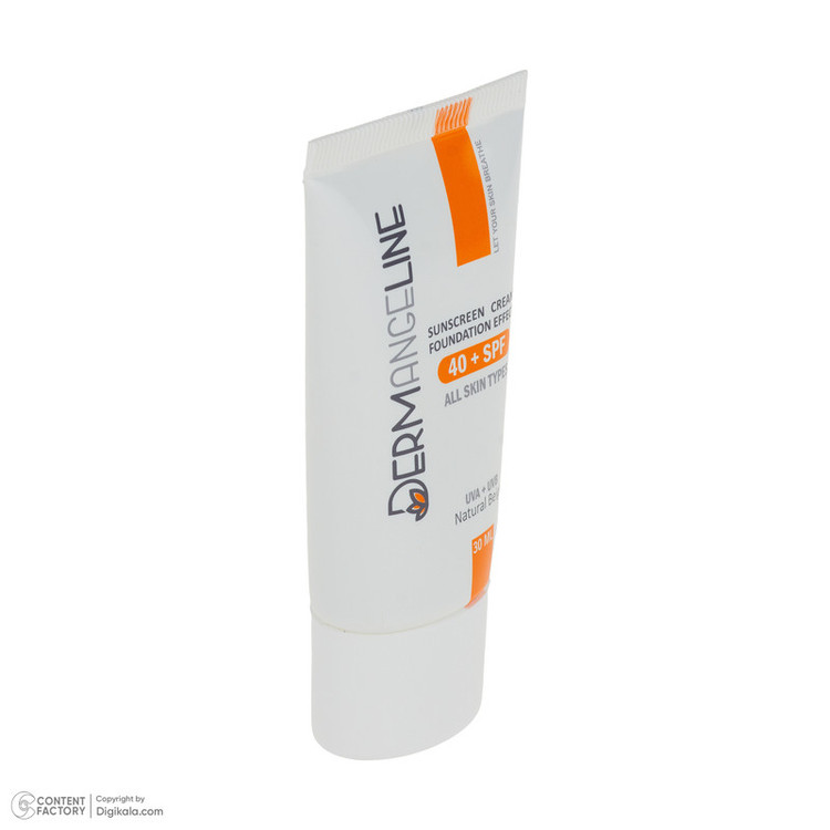 کرم ضد آفتاب رنگی صورت درمنجلین SPF 40 مدل NB-01 محافظ در برابر اشعه UVA و UVB مناسب برای انواع پوست حجم 30 میلیلیتر
