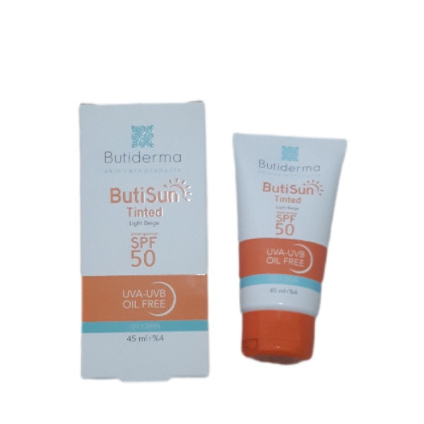 کرم ضد آفتاب رنگی بیوتی درما SPF 50 مدل ButiSun مناسب پوستهای چرب حجم 45 میلیلیتر