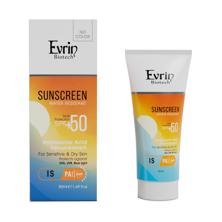 کرم ضد آفتاب بیرنگ صورت اورین بیوتک SPF 50 مدل Venuceane محافظ UVA ،UVB و PA+++،آبرسان و ضد پیری مناسب پوستهای خشک و حساس حجم 50 میلیلیتر