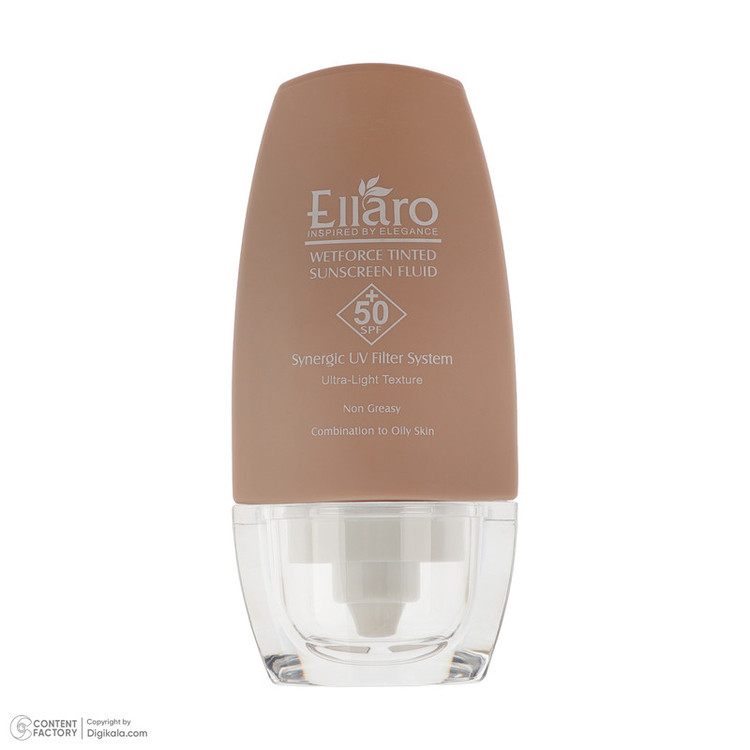 فلوئید ضد آفتاب رنگی صورت الارو SPF 50 مدل Wetforce محافظ در برابر اشعه UVA و UVB مناسب برای پوست چرب و مختلط حجم 50 میلیلیتر