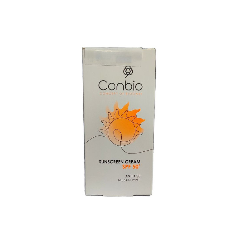 کرم ضد افتاب بدون رنگ کانبیو SPF50 مدل ANTI AGE مناسب انواع پوست حجم 50 میلی لیتر