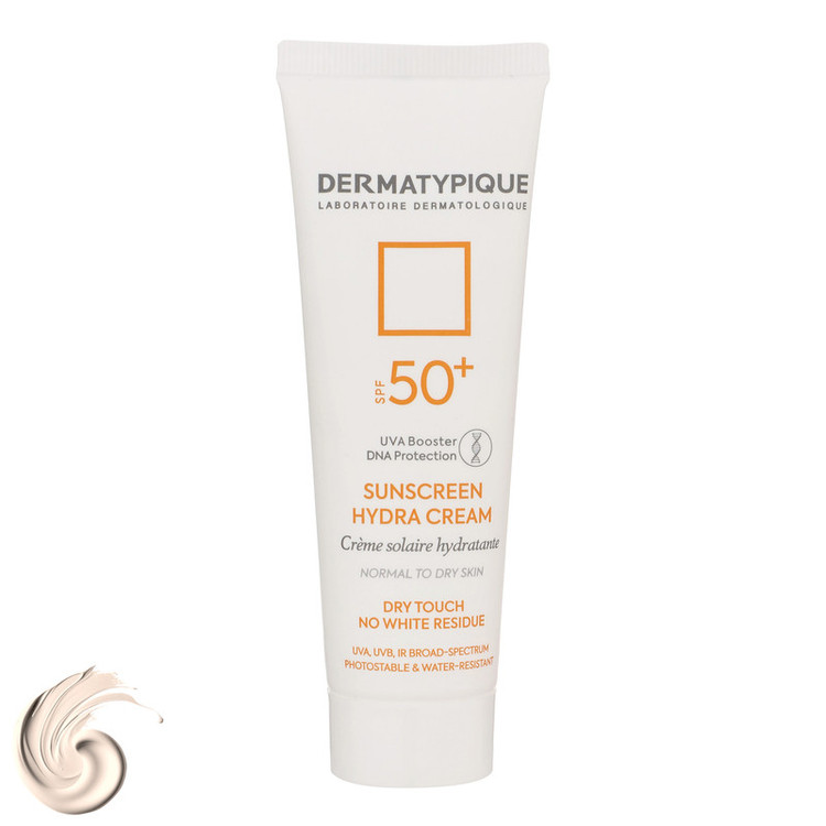 کرم ضدآفتاب بیرنگ درماتیپیک +SPF50 مدل هیدرا مناسب انواع پوست، حجم 50 میلیلیتر