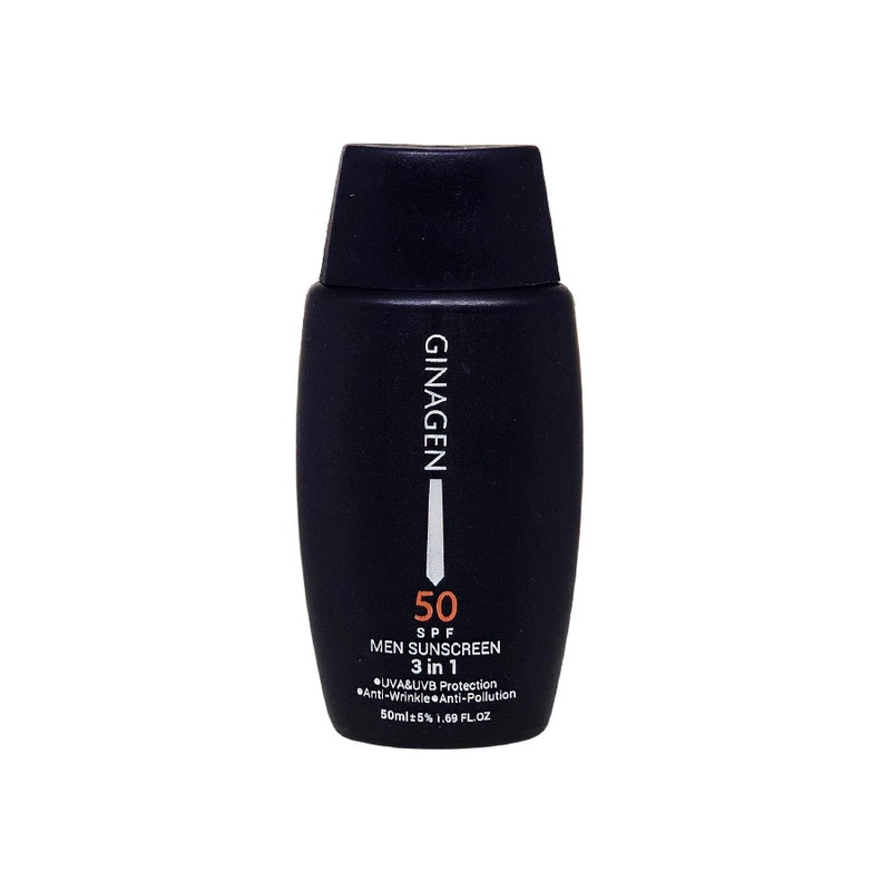 کرم ضد آفتاب بدون رنگ ژیناژن SPF 50 مدل 3in1 ‌مناسب برای انواع پوست حجم 50 میلی‌لیتر