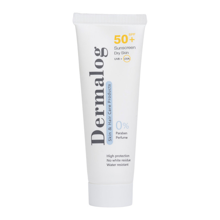 کرم ضد آفتاب بیرنگ صورت درمالوگ SPF 50 مدل 01 محافظ در برابر اشعه UVA و UVB مناسب برای پوست خشک حجم ۵۰ میلیلیتر