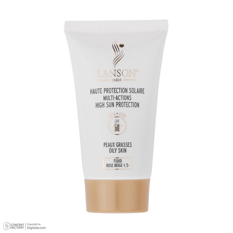 کرم ضدآفتاب رنگی لانسون SPF50 مدل مالتی اکشن، مناسب پوستهای چرب، حجم 40 میلیلیتر
