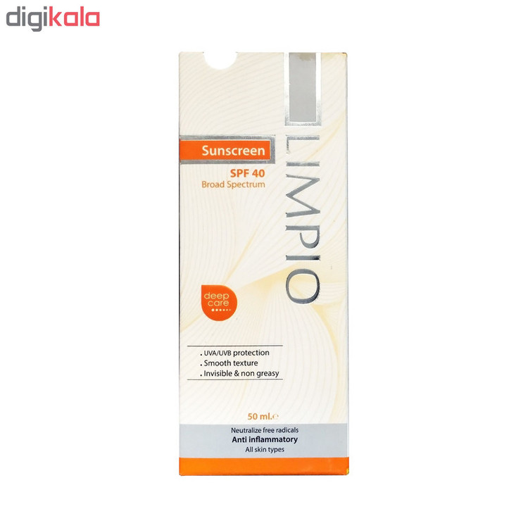 کرم ضد آفتاب لیمپیو مدل Deep Care Spf 40 کد Li0070 حجم 50 میلی لیتر
