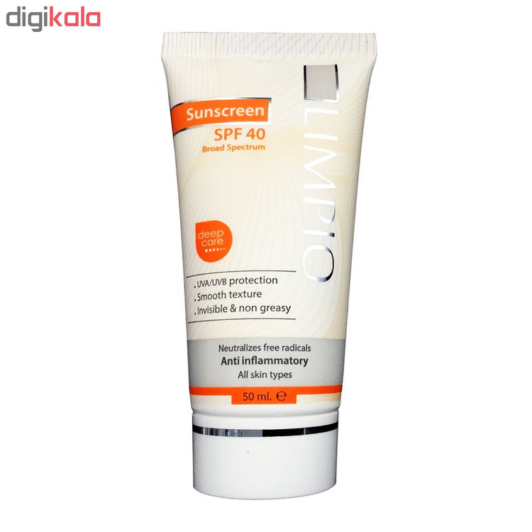کرم ضد آفتاب لیمپیو مدل Deep Care Spf 40 کد Li0070 حجم 50 میلی لیتر