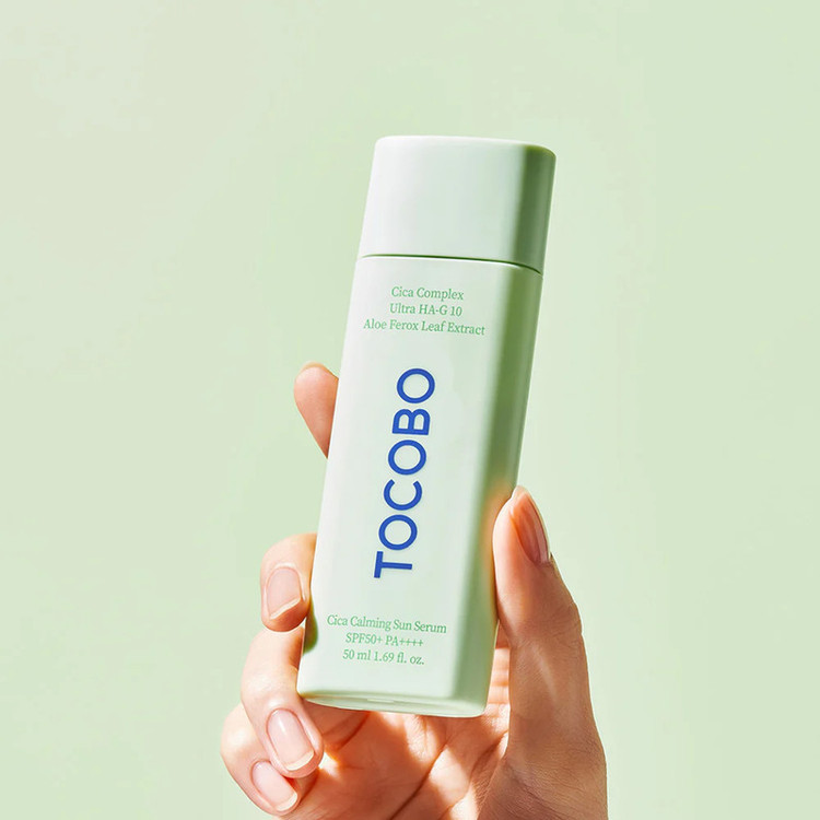سرم ضد آفتاب بدون رنگ توکوبو Spf50 مدل Cica Calming مناسب انواع پوست حجم 50 میلیلیتر