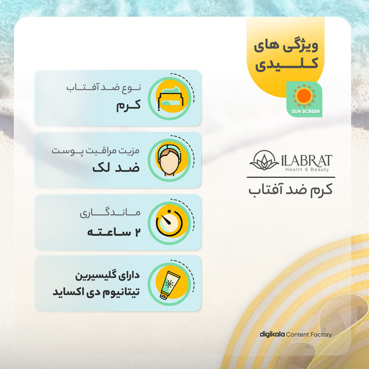 کرم ضدآفتاب ایلابرت مدل ضدلک light beige، حجم 40 میلیلیتر