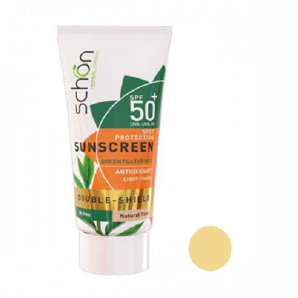 کرم ضد آفتاب رنگی شون SPF 50 مدل دابل شیلد مناسب انواع پوست حجم 50 میلی لیتر