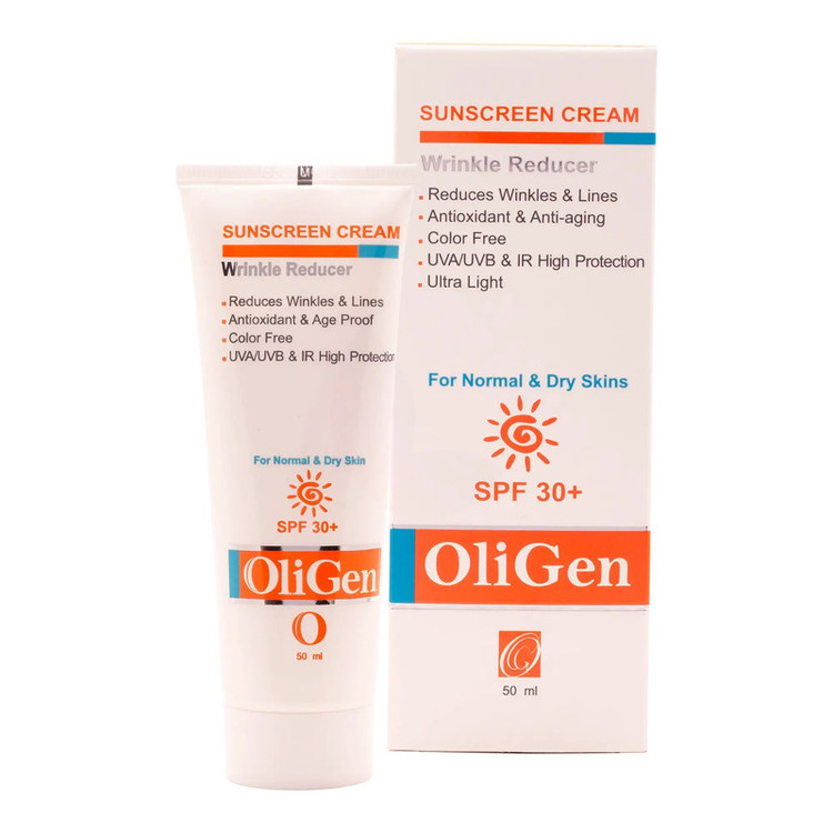 کرم ضد آفتاب بی رنگ الی ژن spf30 مدل 01 مناسب پوست های خشک و معمولی حجم 50 میلی لیتر