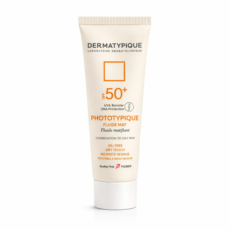 کرم ضدآفتاب بی‌رنگ دست، صورت درماتیپیک SPF50 مدل فلوءیدمت مناسب برای پوست چرب حجم 50 میلی‌لیتر