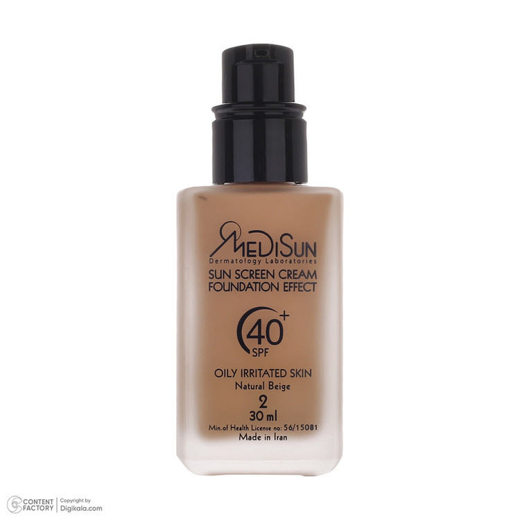کرم ضد آفتاب رنگی مدیسان SPF40 مدل 02 مناسب پوستهای چرب حجم 30 میلیلیتر