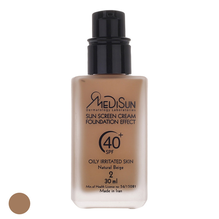 کرم ضد آفتاب رنگی مدیسان SPF40 مدل 02 مناسب پوستهای چرب حجم 30 میلیلیتر