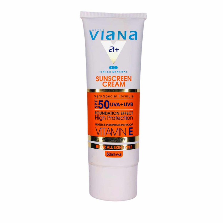 کرم ضد آفتاب رنگی ویانا SPF50 مدل 2 مناسب انواع پوست حجم 50 میلی لیتر