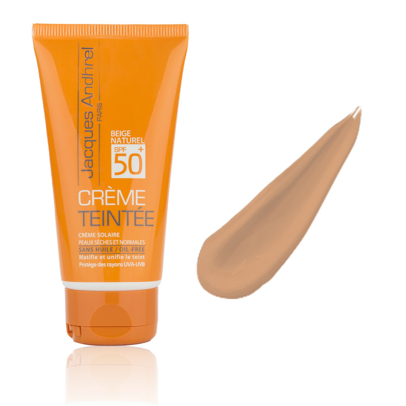 کرم ضد آفتاب رنگی ژاک آندرل پاریس SPF 50 مدل طبیعی  ‌محافظ UVA/UVB مناسب برای پوست خشک حجم 50 میلی‌لیتر