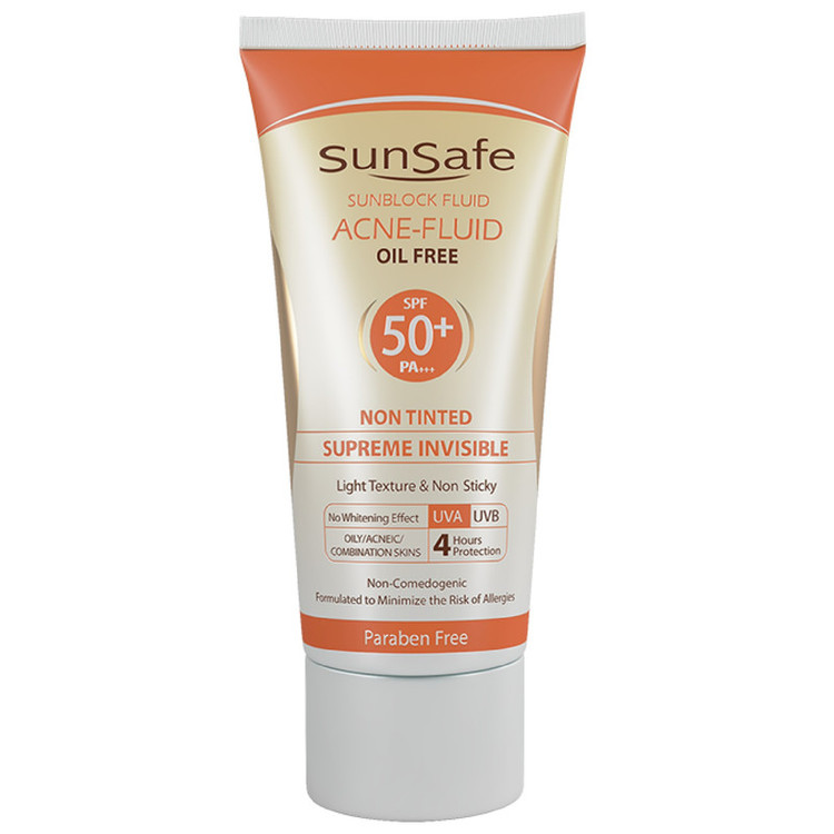 کرم ضدآفتاب سانسیف سری Acne Fluid مدل Supreme Invisible، حجم ۵۰ میلیلیتر