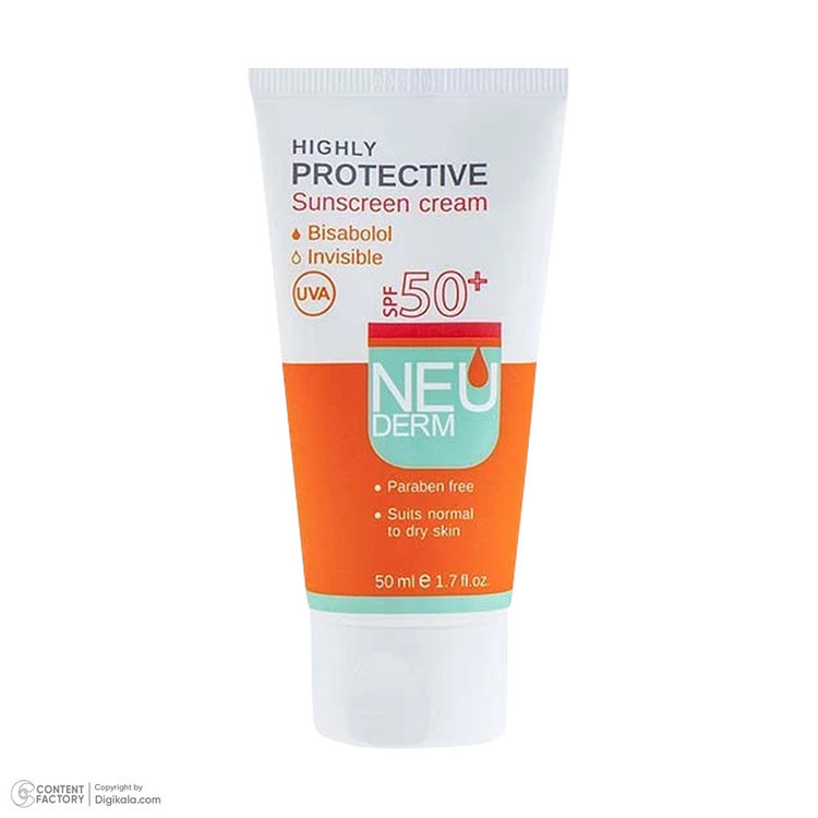 کرم ضدآفتاب نئودرم مدل Highly Protective Invisible SPF50، حجم 50 میلیلیتر