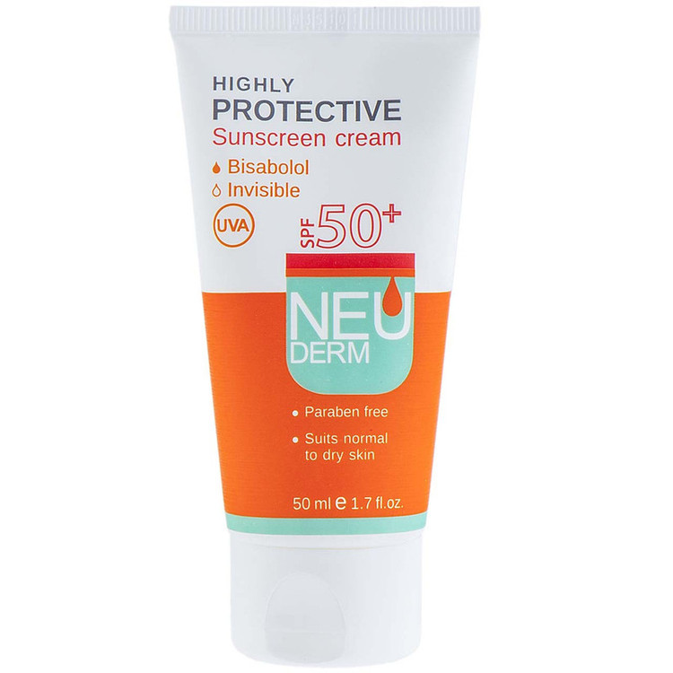 کرم ضدآفتاب نئودرم مدل Highly Protective Invisible SPF50، حجم 50 میلیلیتر
