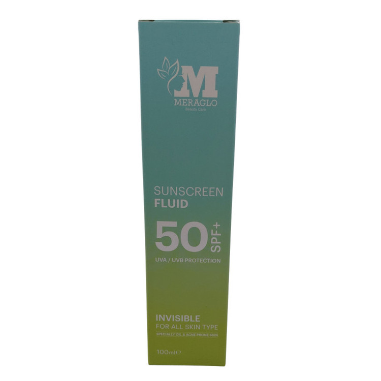 فلوئید ضد آفتاب بدون رنگ صورت مراگلو SPF 50 مدل 01 محافظ در برابر اشعه UVB و UVA مناسب برای انواع پوست حجم 100 میلیلیتر