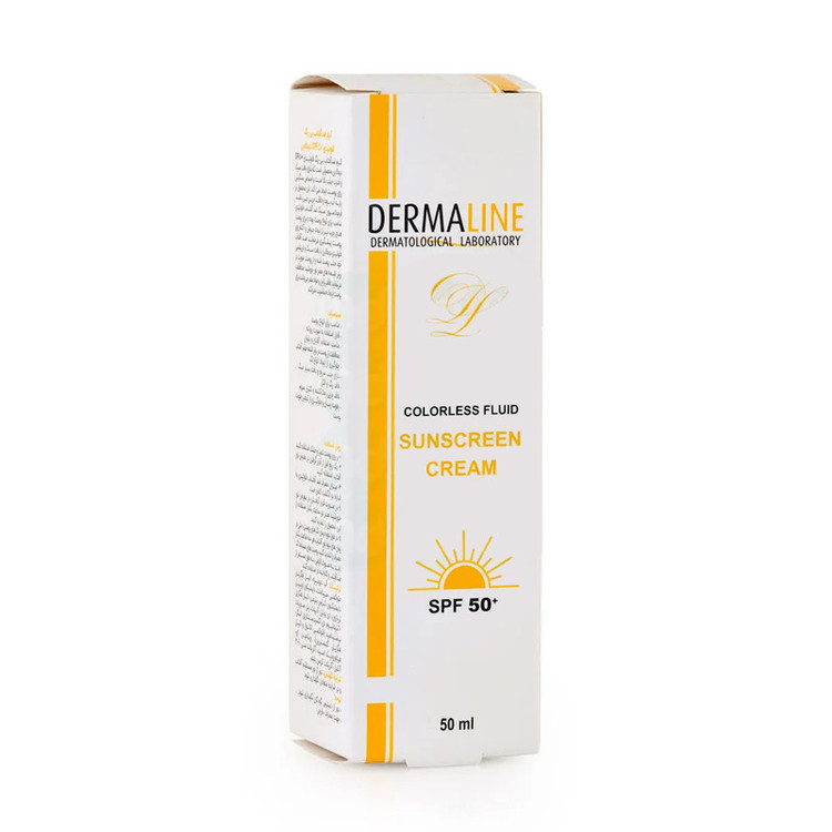 کرم ضد آفتاب بیرنگ صورت درمالاین SPF 50 مدل laboratory محافظ در برابر uva/uvb مناسب برای انواع پوست حجم 50 میلیلیتر