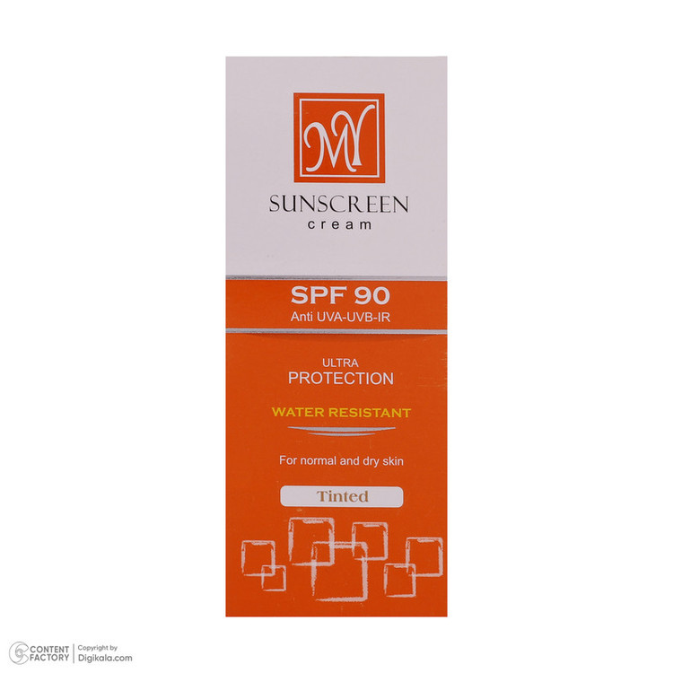 کرم ضدآفتاب رنگی مای مدل SPF90، مناسب پوستهای نرمال و خشک، حجم 50 میلیلیتر