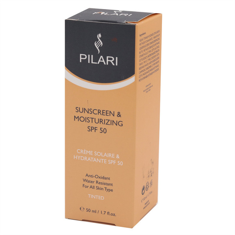 کرم ضد آفتاب رنگی پیلاری مدل SPF50 مناسب انواع پوست حجم 50 میلیلیتر
