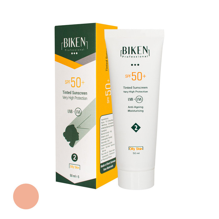 کرم ضد آفتاب رنگی بیکن SPF 50 مدل شماره 2 مناسب پوستهای چرب حجم 50 میلیلیتر