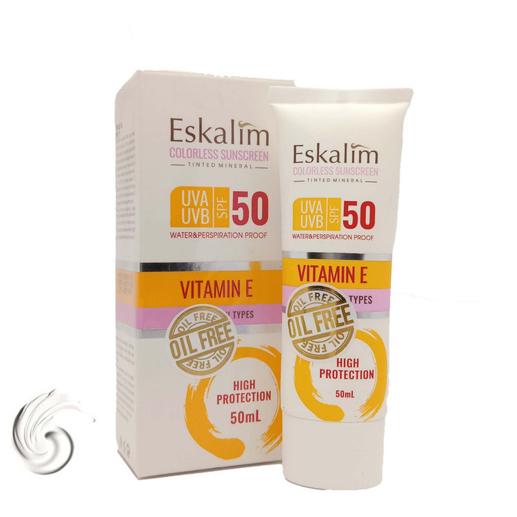 کرم ضد آفتاب بیرنگ دست و صورت اسکالیم SPF 50 مدل OIL FREE محافظ در برابر UVA و UVB مناسب برای انواع پوست حجم 50 میلیلیتر
