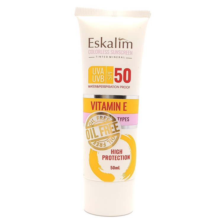 کرم ضد آفتاب بیرنگ دست و صورت اسکالیم SPF 50 مدل OIL FREE محافظ در برابر UVA و UVB مناسب برای انواع پوست حجم 50 میلیلیتر