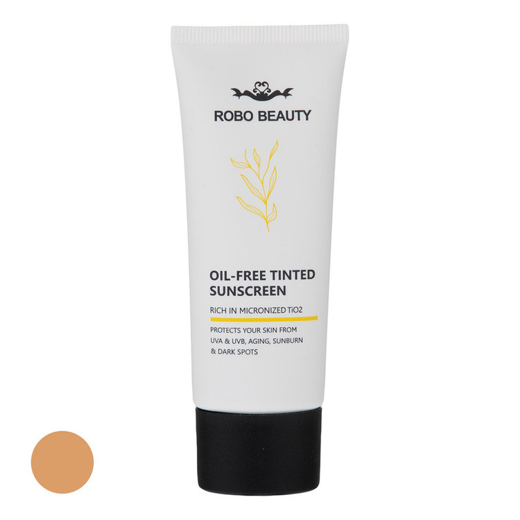 کرم ضدآفتاب رنگی SPF50 روبو بیوتی مدل Oil Free مناسب پوستهای چرب، حجم 40 میلیلیتر