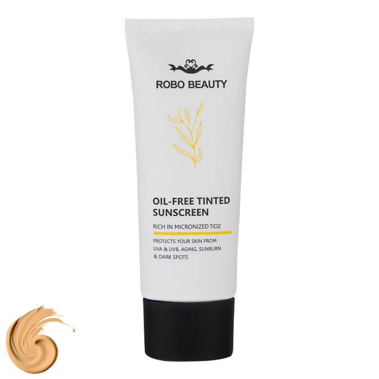 کرم ضدآفتاب رنگی SPF50 روبو بیوتی مدل Oil Free مناسب پوستهای چرب، حجم 40 میلیلیتر