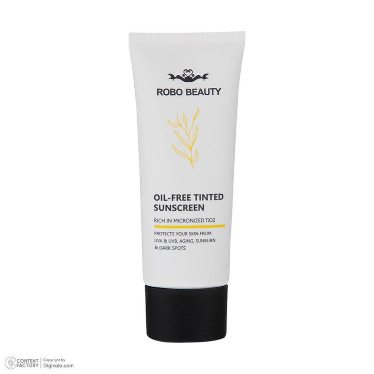 کرم ضدآفتاب رنگی SPF50 روبو بیوتی مدل Oil Free مناسب پوستهای چرب، حجم 40 میلیلیتر