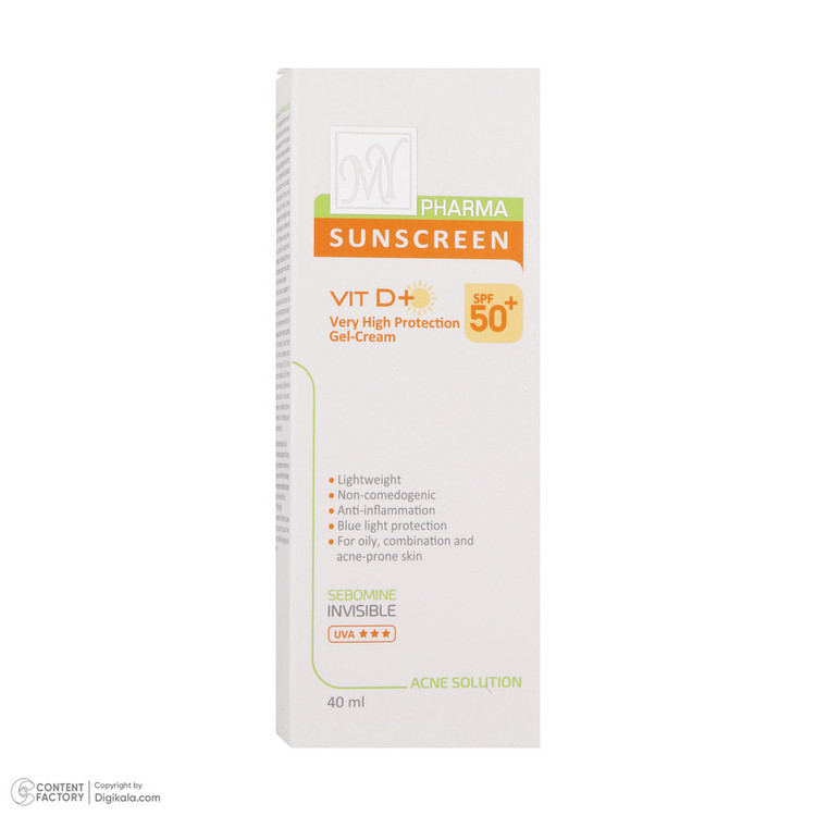 کرم ضدآفتاب بیرنگ مای سری فارما مدل SPF50، مناسب پوستهای چرب و مختلط، حجم 40 میلیلیتر