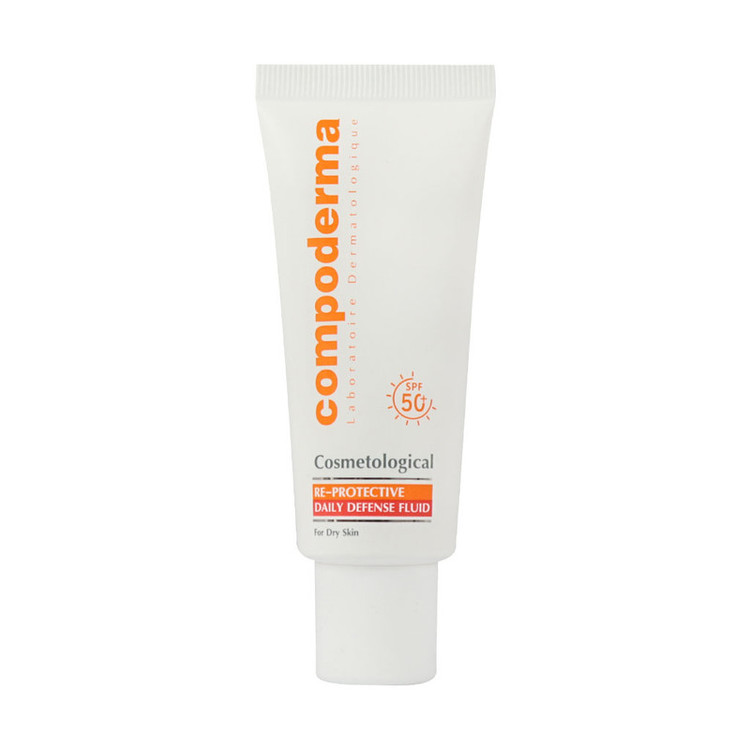 کرم ضد آفتاب بدون رنگ کامپودرما SPF 50 مدل reprotective مناسب پوستهای خشک حجم 50 میلیلیتر