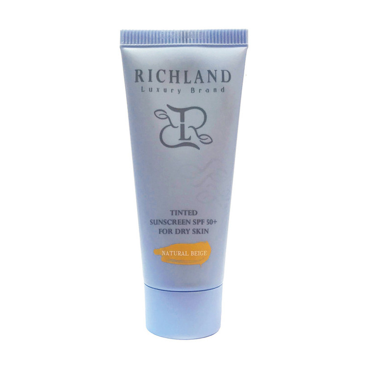کرم ضد آفتاب رنگی صورت ریچلند SPF 50 مدل tinted محافظ در برابر اشعه UVA و UVB مناسب برای پوست خشک حجم 40 میلیلیتر