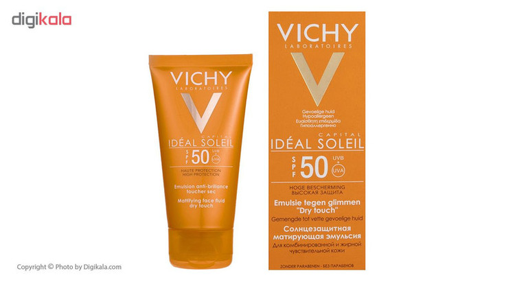فلوئید ضد آفتاب ویشی سری Ideal Soleil مدل Dry Touch حجم 50 میلی لیتر