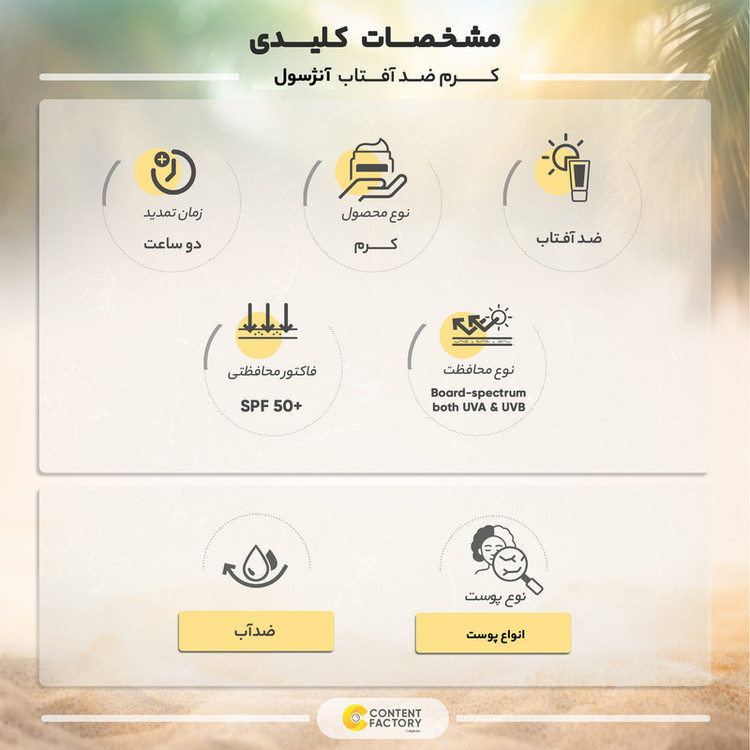 کرم ضد آفتاب بی رنگ آنژسل SPF50 مدل UVCELL مناسب انواع پوست حجم 40 میلی لیتر