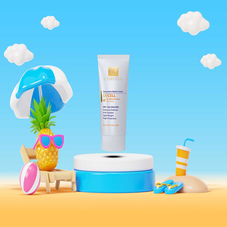 کرم ضد آفتاب بی رنگ آنژسل SPF50 مدل UVCELL مناسب انواع پوست حجم 40 میلی لیتر