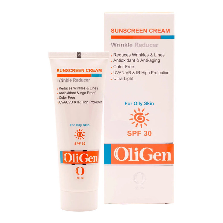 کرم ضد آفتاب بی رنگ الی ژن spf 30 مدل 02 مناسب پوست چرب حجم 50 میلی لیتر
