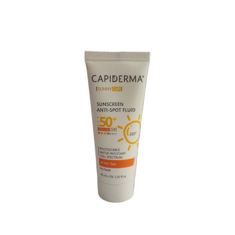 کرم ضد آفتاب بدون رنگ کپیدرما SPF 50 مدل 02 مناسب انواع پوست حجم 40 میلی‌لیتر