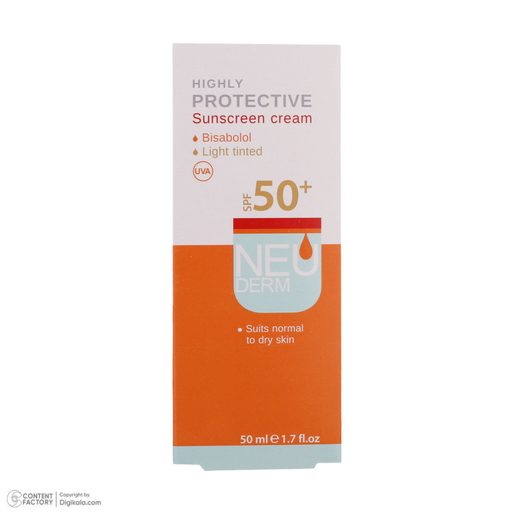 کرم ضدآفتاب نئودرم مدل Highly Protective SPF50، حجم 50 میلیلیتر